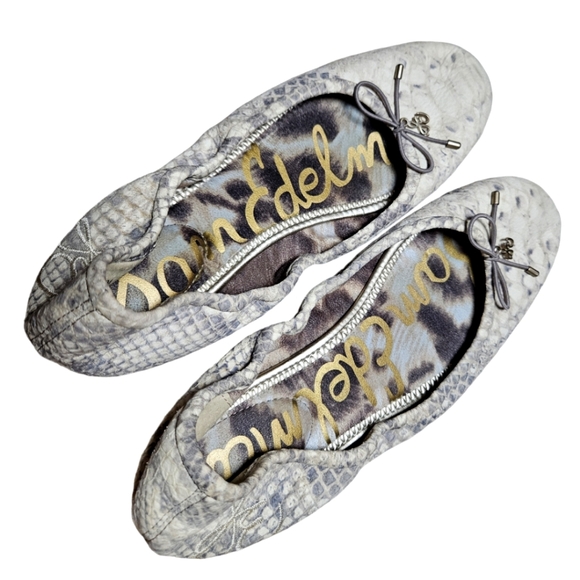 Sam Edelman Felicia Snake Print Leather Flats - Picture 4 of 10